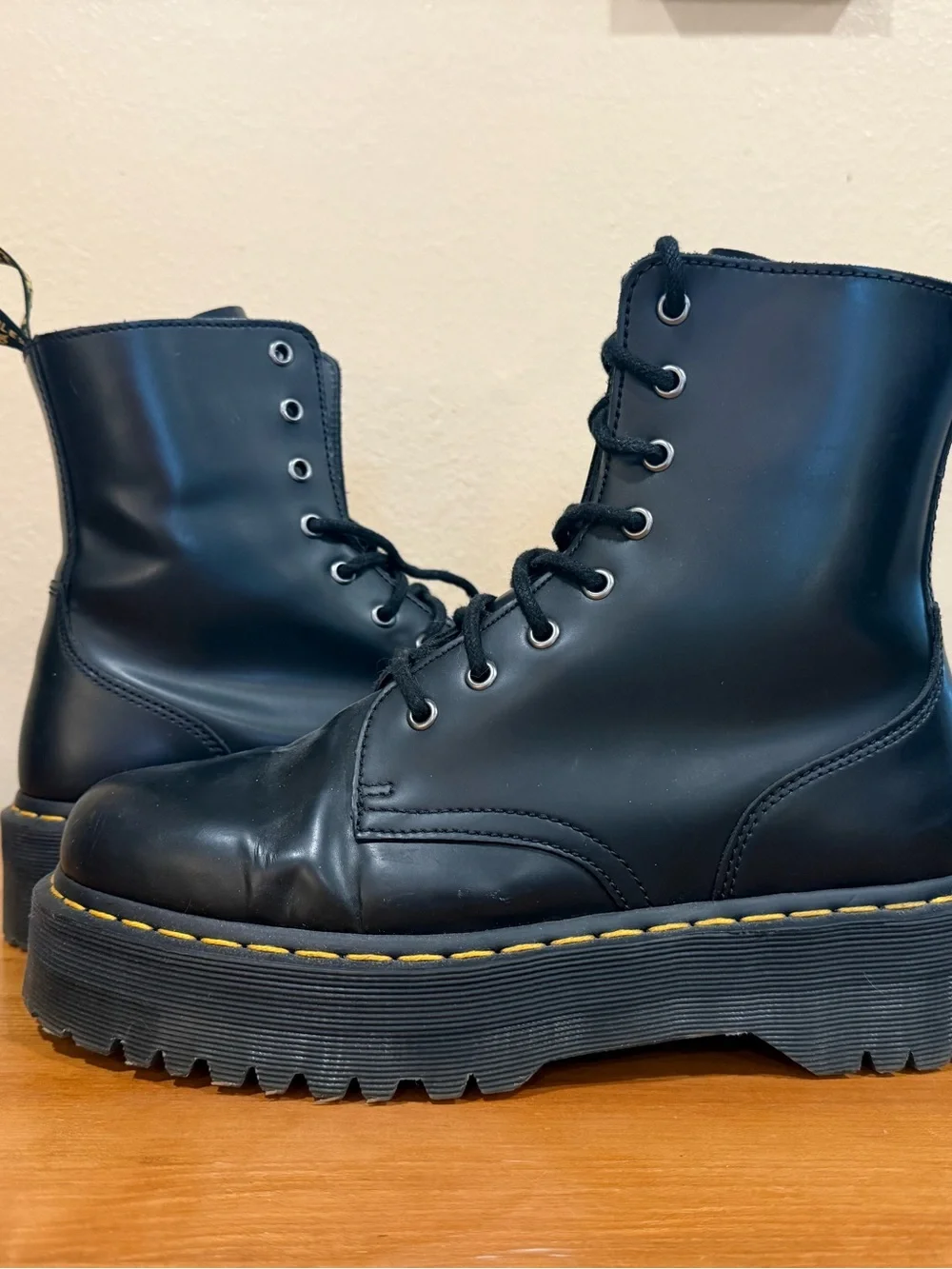 Dr. Martens Black Leather Jadon Platform Boots